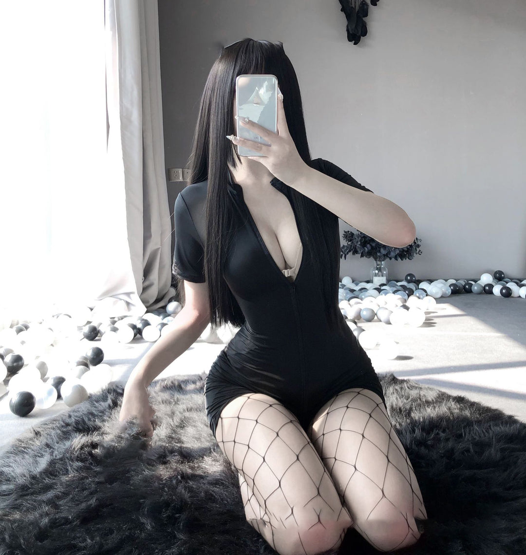 Silky Double Zipper Bodysuit
