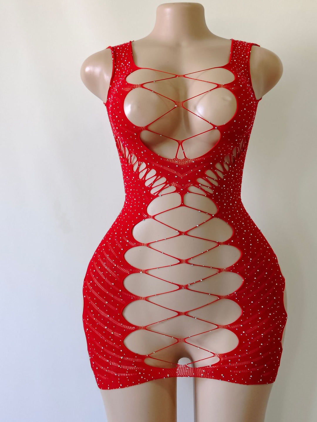 Sling dress with diamonds