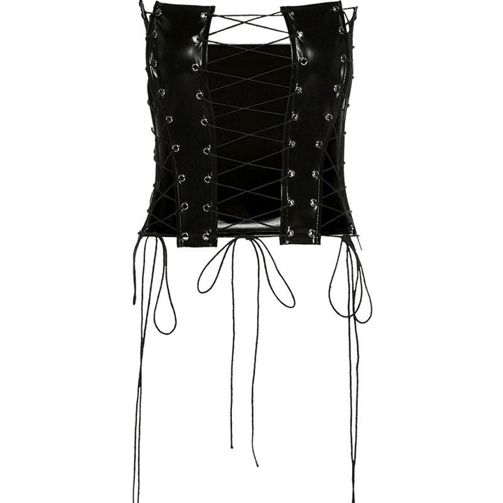 Cut-out strappy corset top