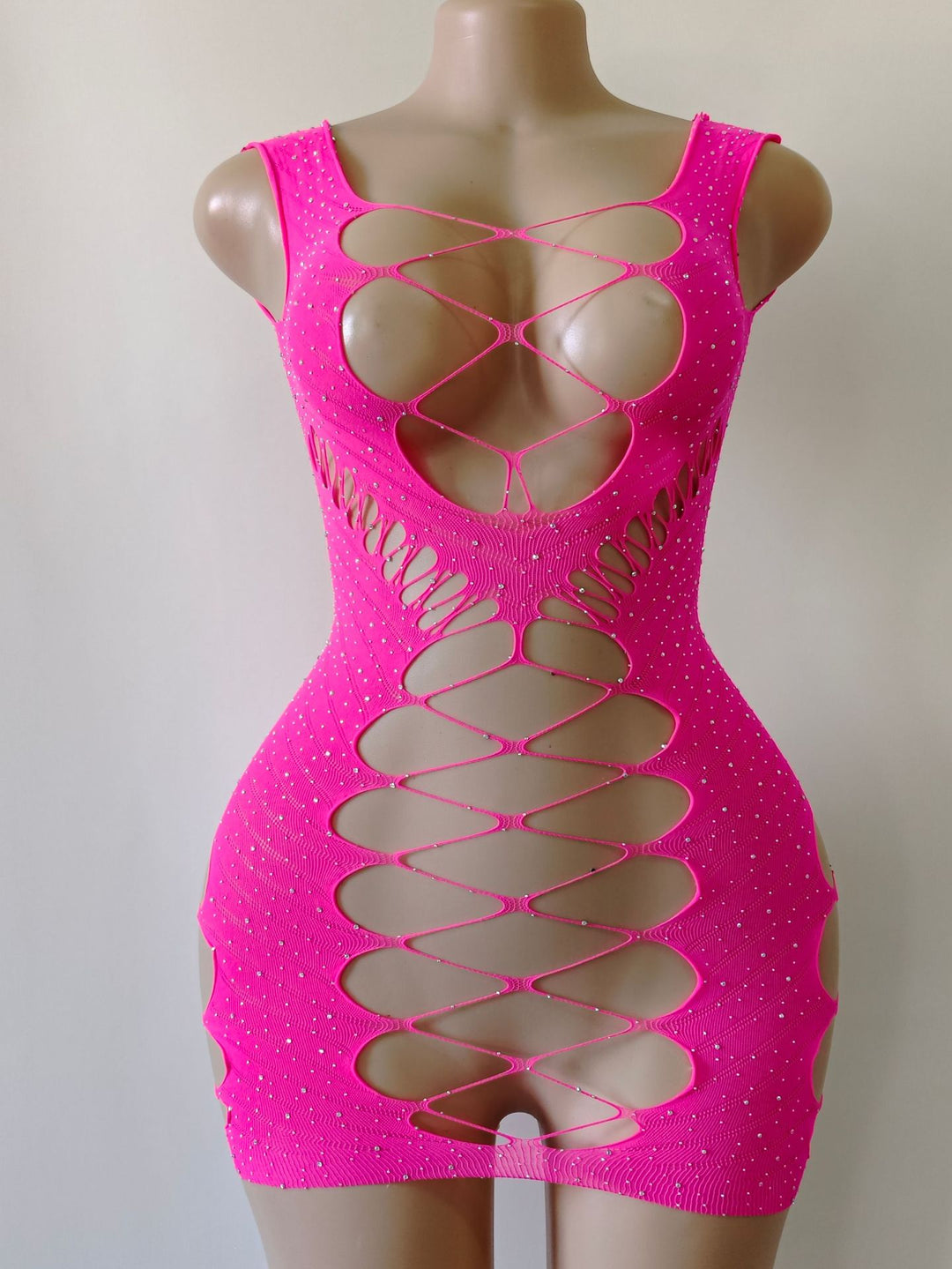 Sling dress with diamonds