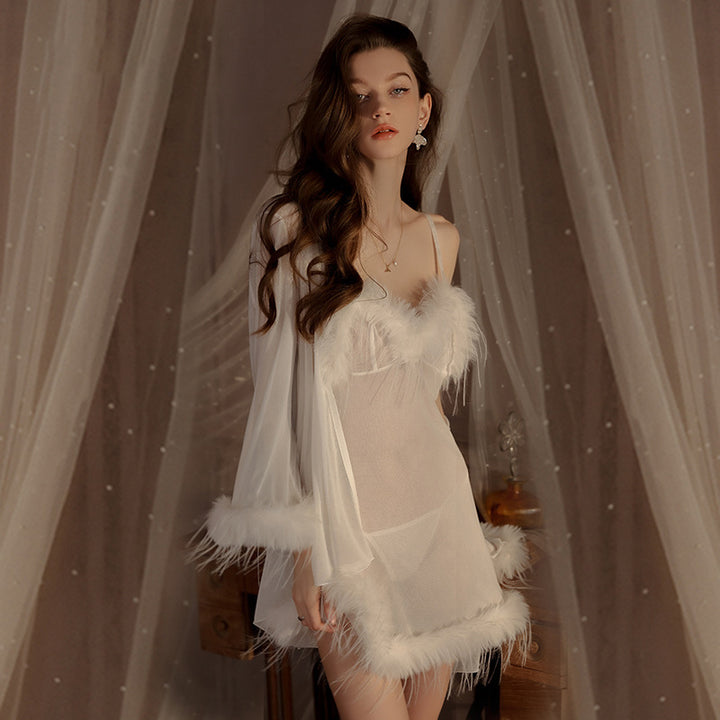 Gauze Halter Nightgown Robe Uniform