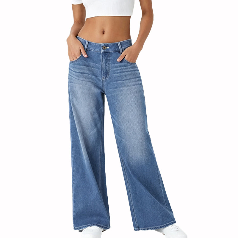 Relaxed Fit Wide Leg Jeans