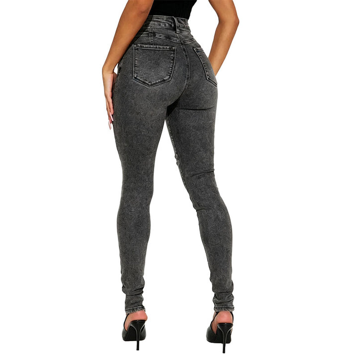 High Waist Distressed Skinny Jeans