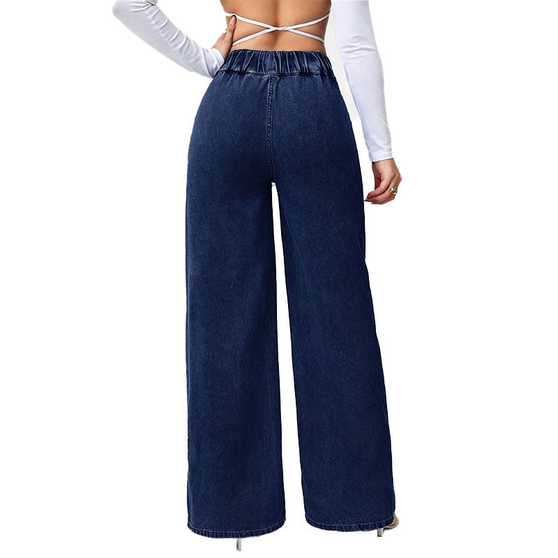 High Waist Wide Leg Denim Pants