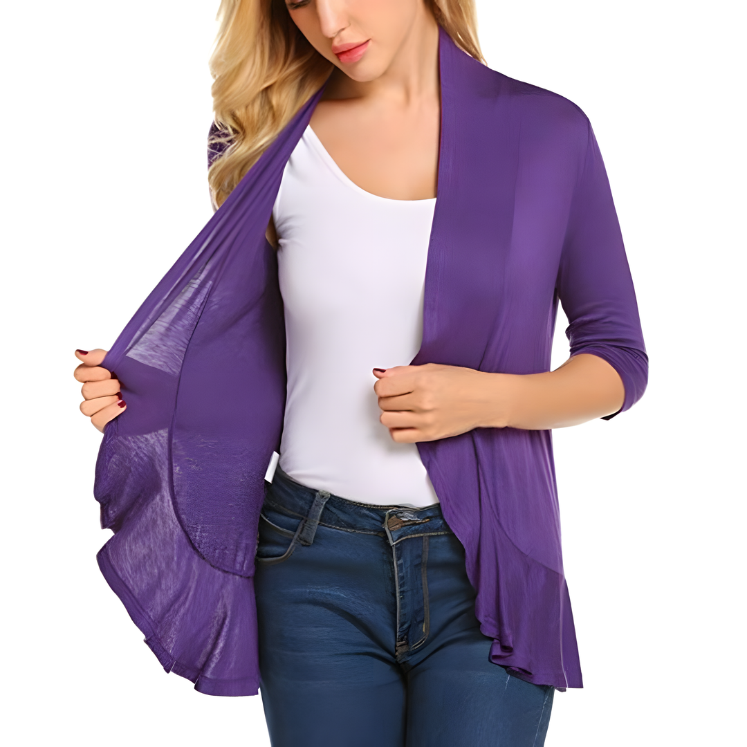 Open Front Ruffle Cardigan