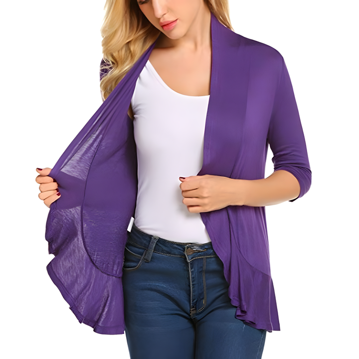 Open Front Ruffle Cardigan