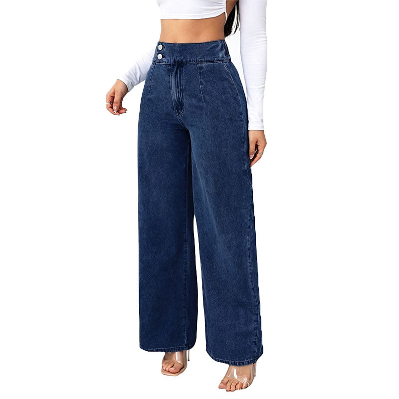 High Waist Wide Leg Denim Pants