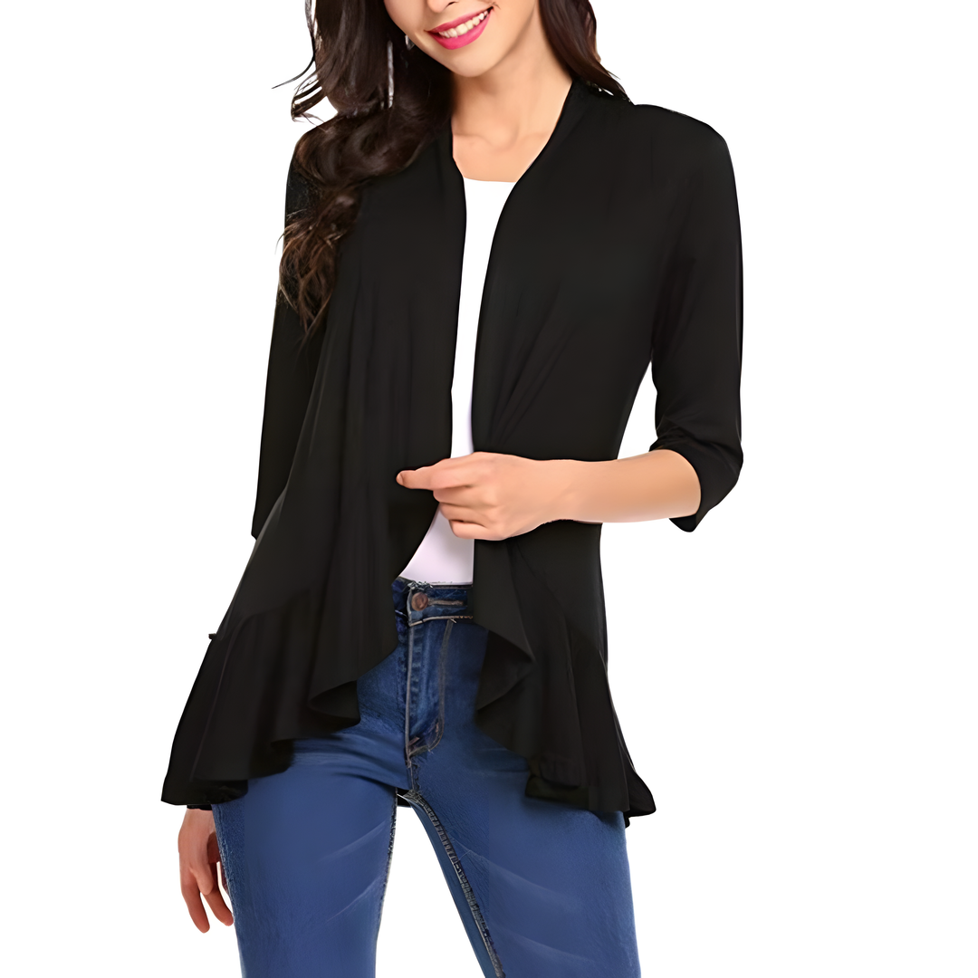 Open Front Ruffle Cardigan