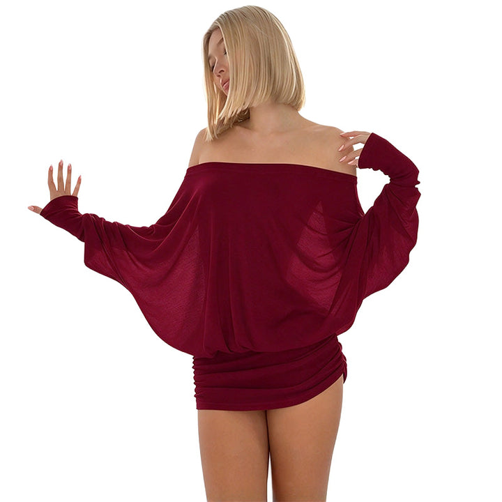 Off-Shoulder Draped Mini Dress