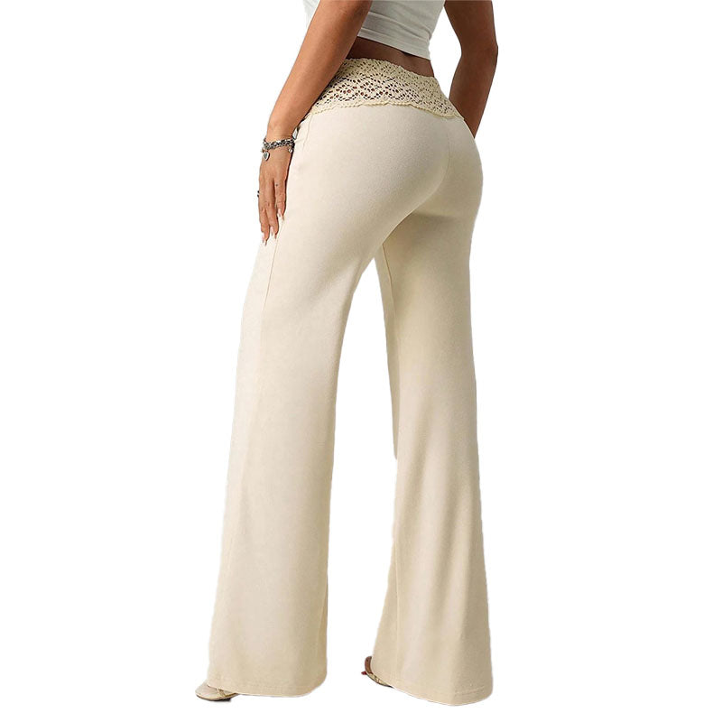 Lace Waist Flare Pants