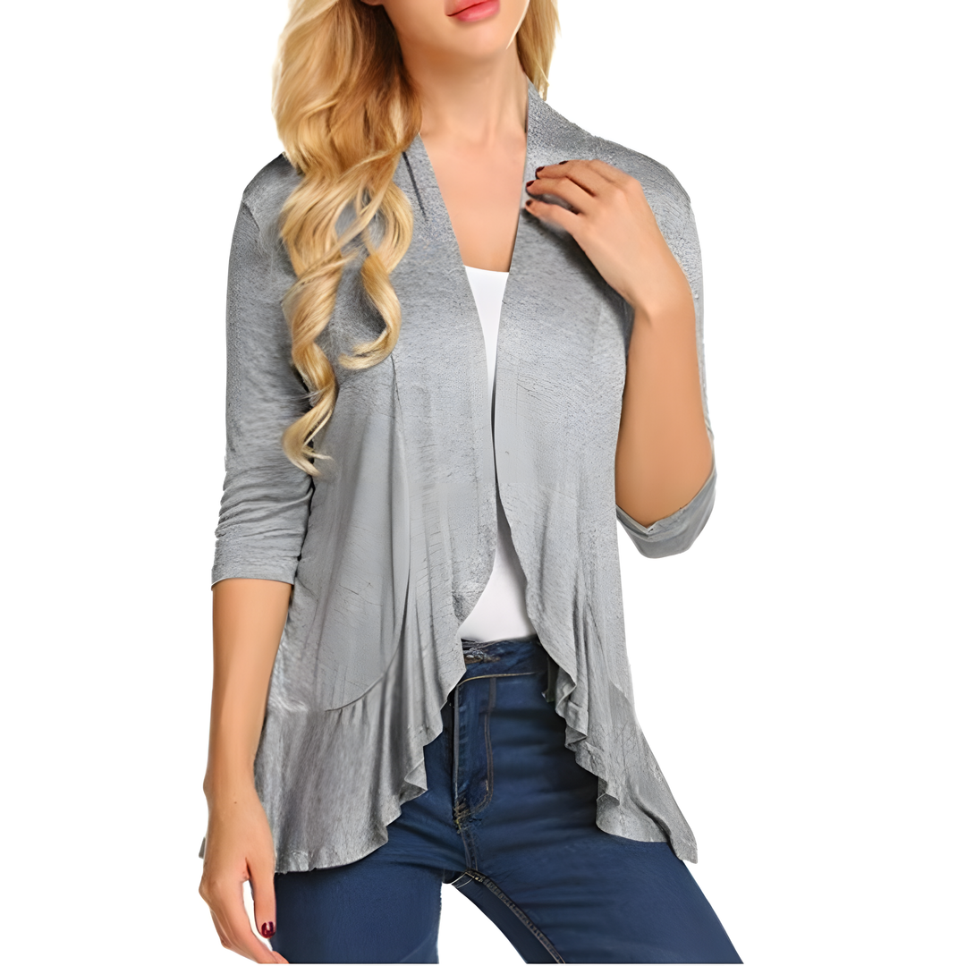 Open Front Ruffle Cardigan
