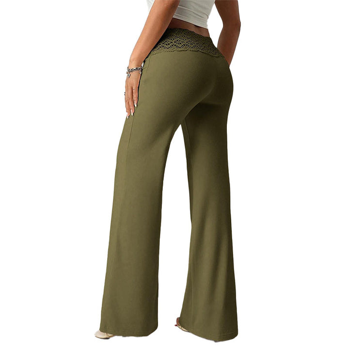 Lace Waist Flare Pants