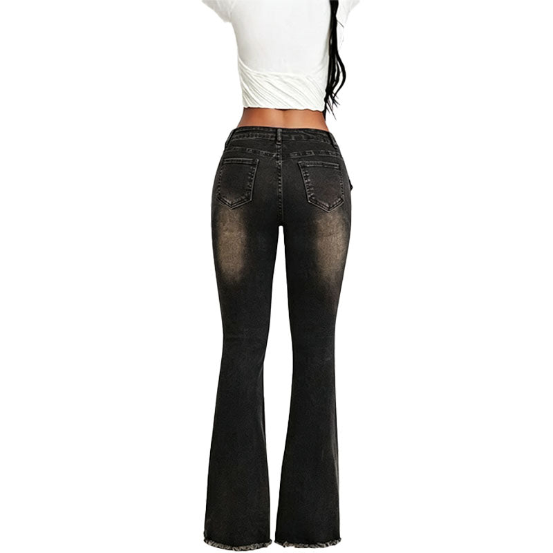 Statement Buckle Low Rise Jeans