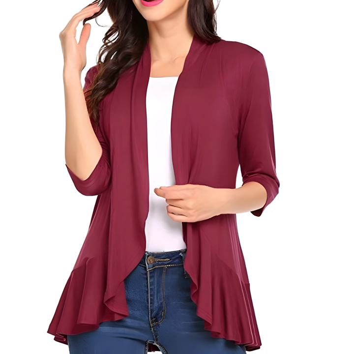 Open Front Ruffle Cardigan