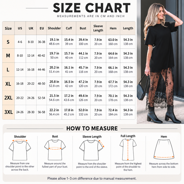 Lace Hem T-Shirt Dress