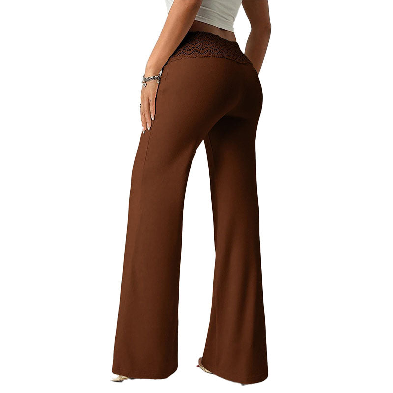 Lace Waist Flare Pants