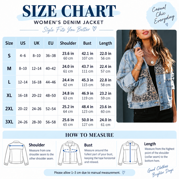 Leopard Panel Denim Jacket