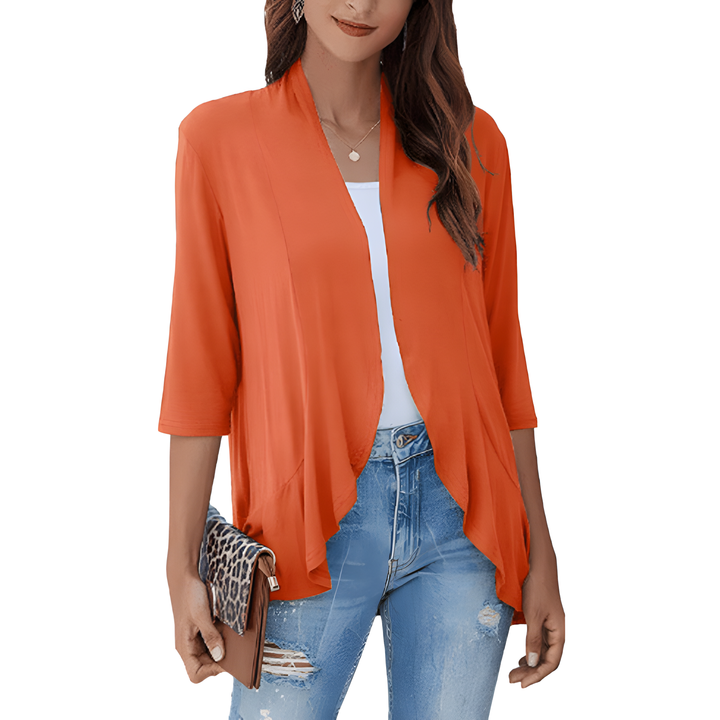 Open Front Ruffle Cardigan