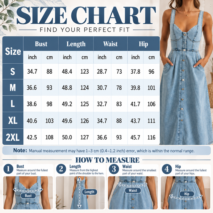 Sleeveless Fitted Bodice Denim Dress