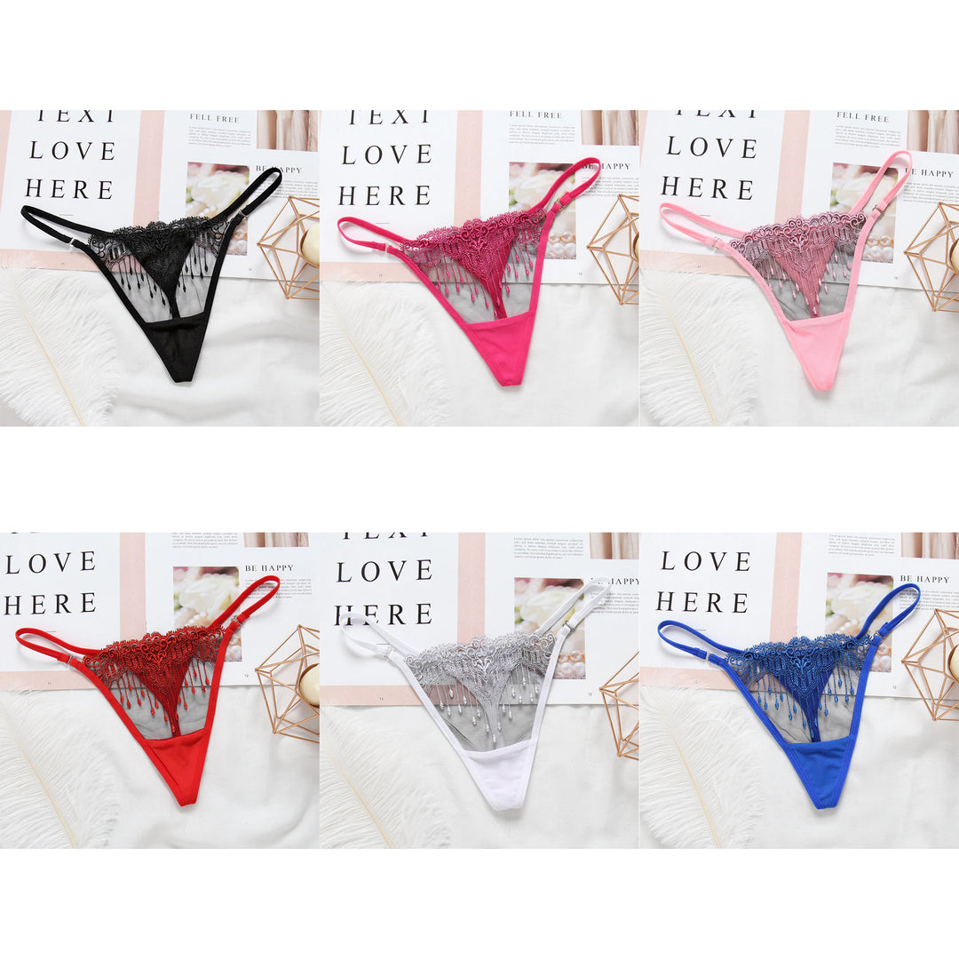 Spaghetti Strap Embroidered Women's Panties