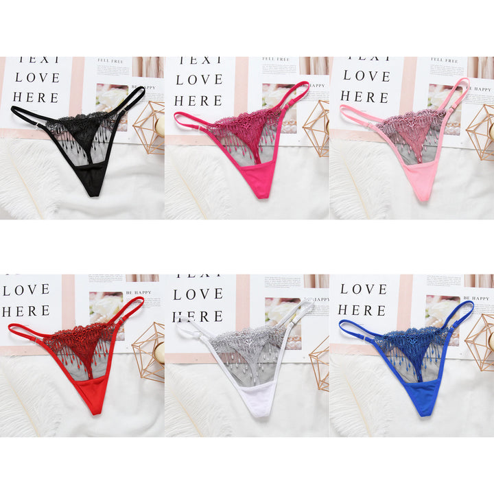 Spaghetti Strap Embroidered Women's Panties