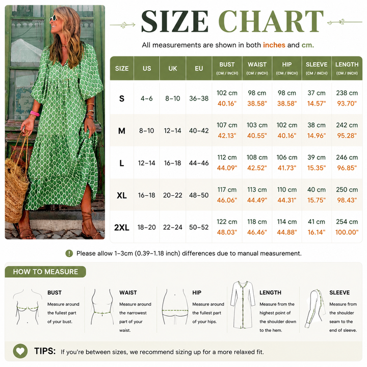 Boho Printed Ruffle Midi Dress