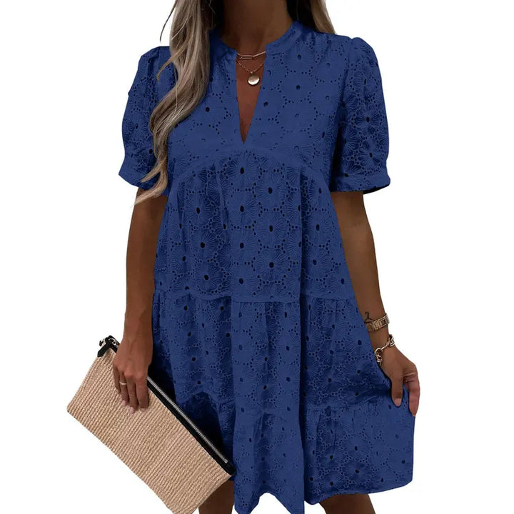 Eyelet Lace Mini Dress