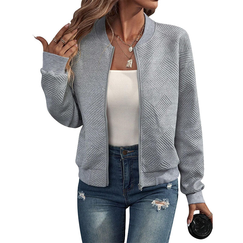 Textured Zip-Up Knit Jacket