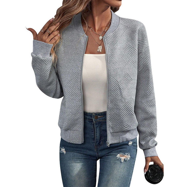 Textured Zip-Up Knit Jacket