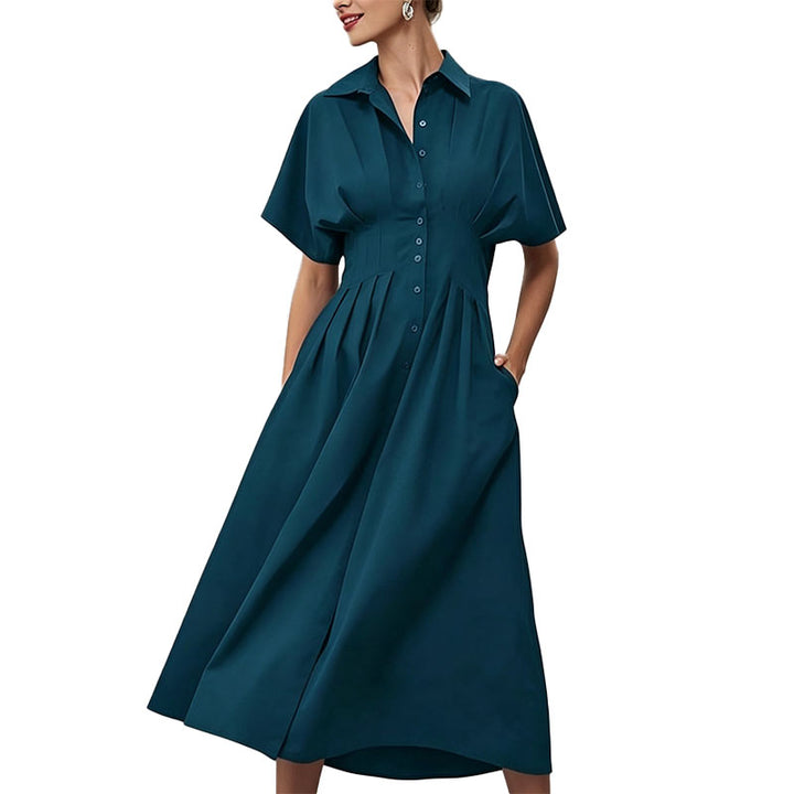 Button Front Midi Shirt Dress