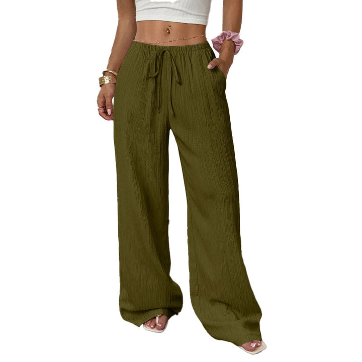 Relaxed Drawstring Wide Leg Pants