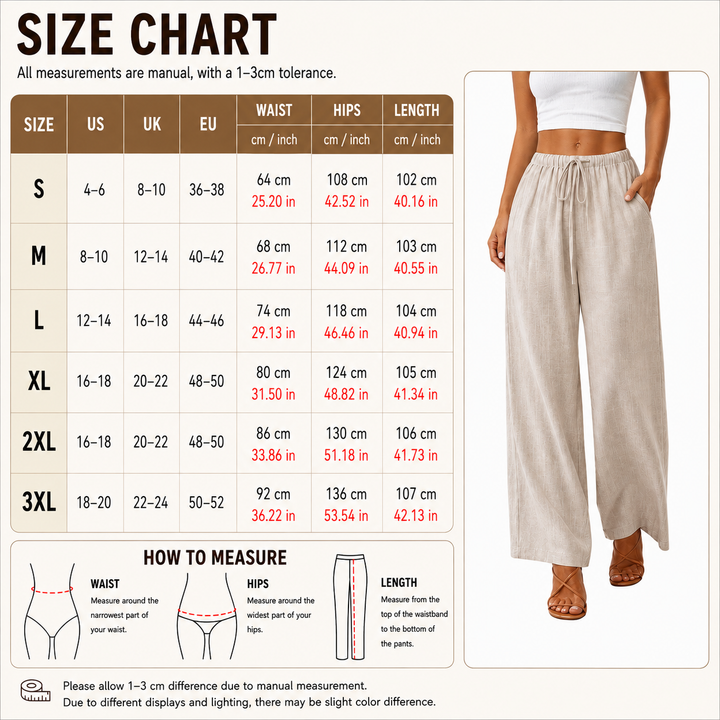 Linen Blend Wide Leg Pants