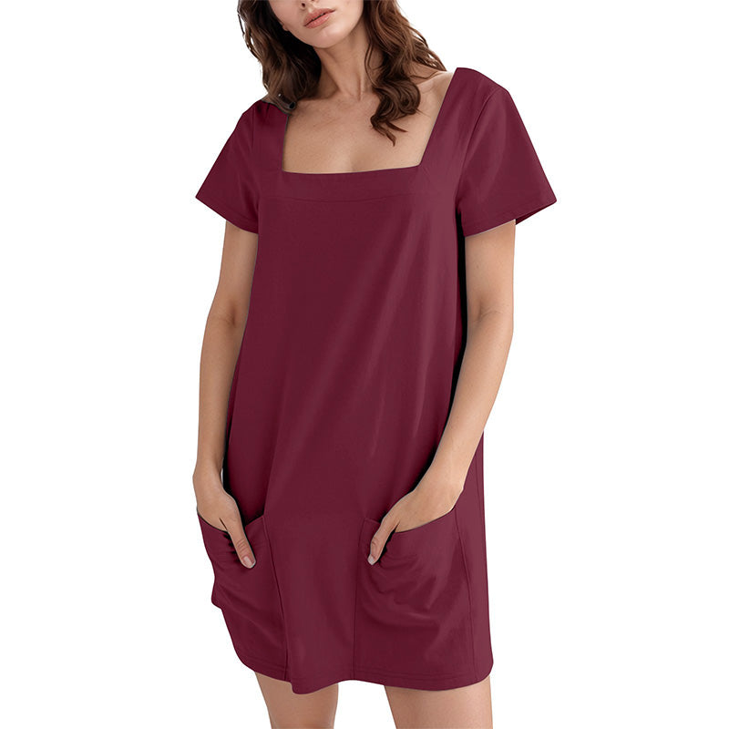 Casual Pocket Shift Dress