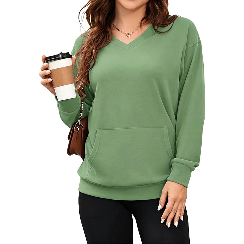Relaxed V-Neck Sweatshirt