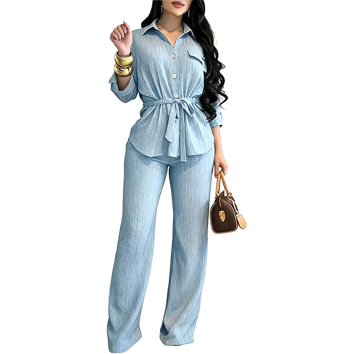 Relaxed Pleated Two Piece Set