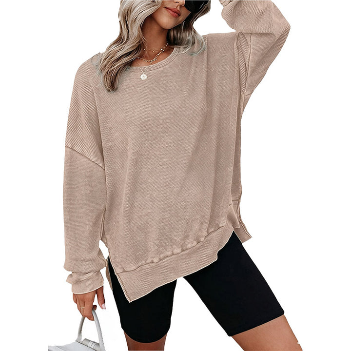 Washed Waffle Knit Pullover