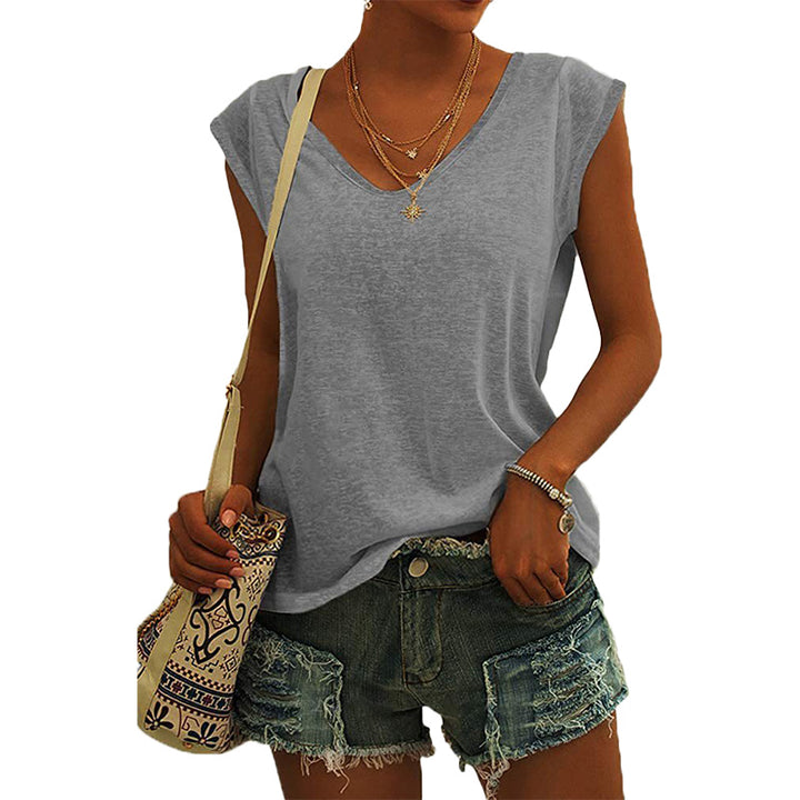 Relaxed Fit V-Neck Sleeveless Top