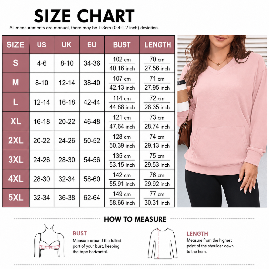 Relaxed V-Neck Sweatshirt