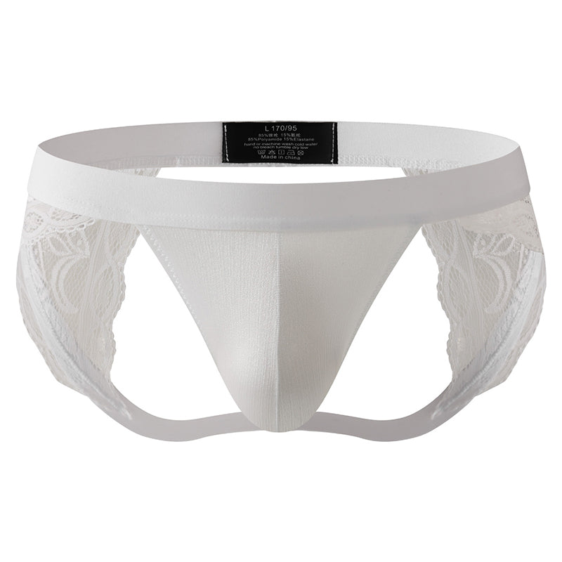 Men's Low-Rise Cutout Lace Thong