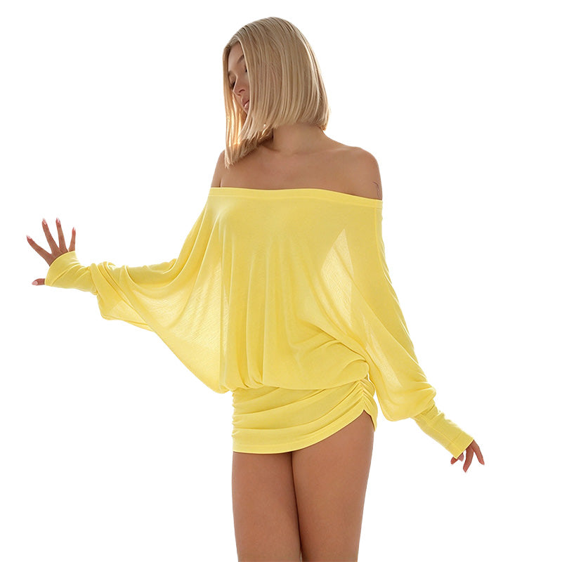 Off-Shoulder Draped Mini Dress