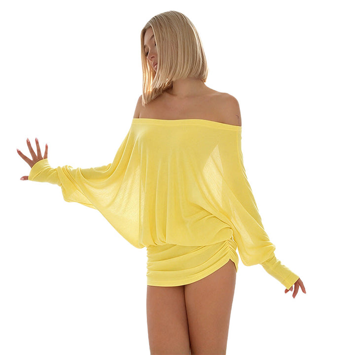 Off-Shoulder Draped Mini Dress