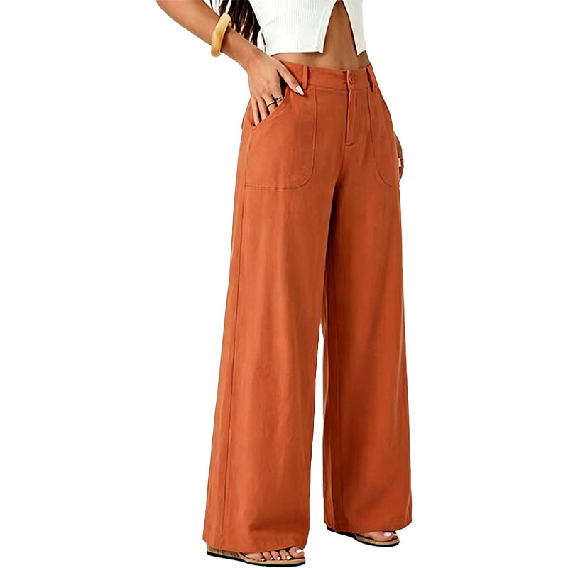 High Waist Wide Leg Linen Pants