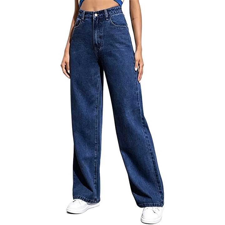 Relaxed Straight Wide Leg Jeans