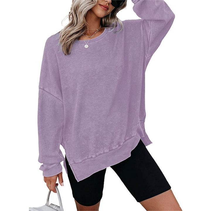 Washed Waffle Knit Pullover