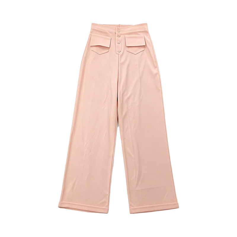 High Waist Button Front Pants