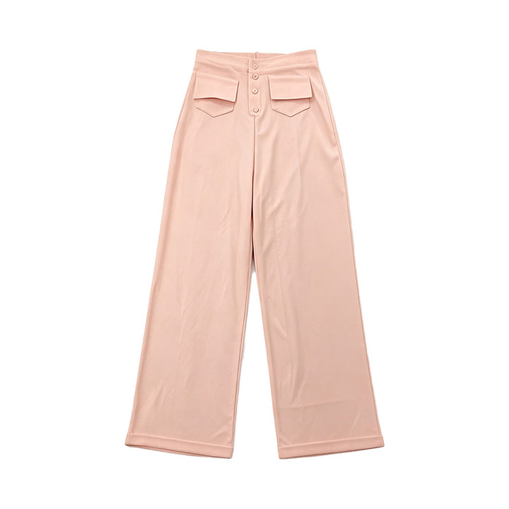 High Waist Button Front Pants