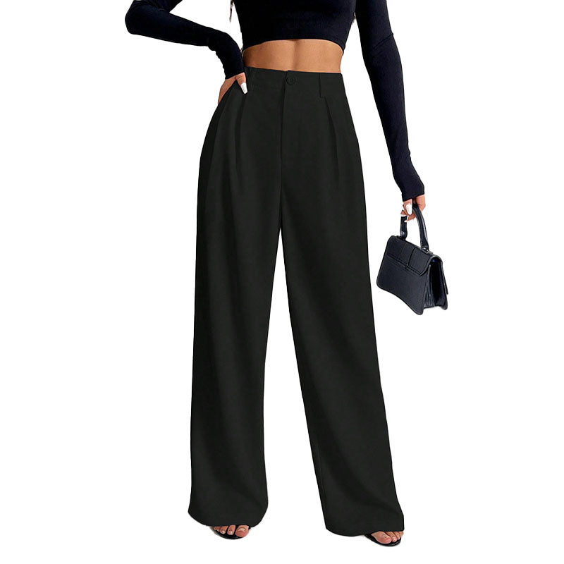 High Waist Pleated Wide Leg Pants