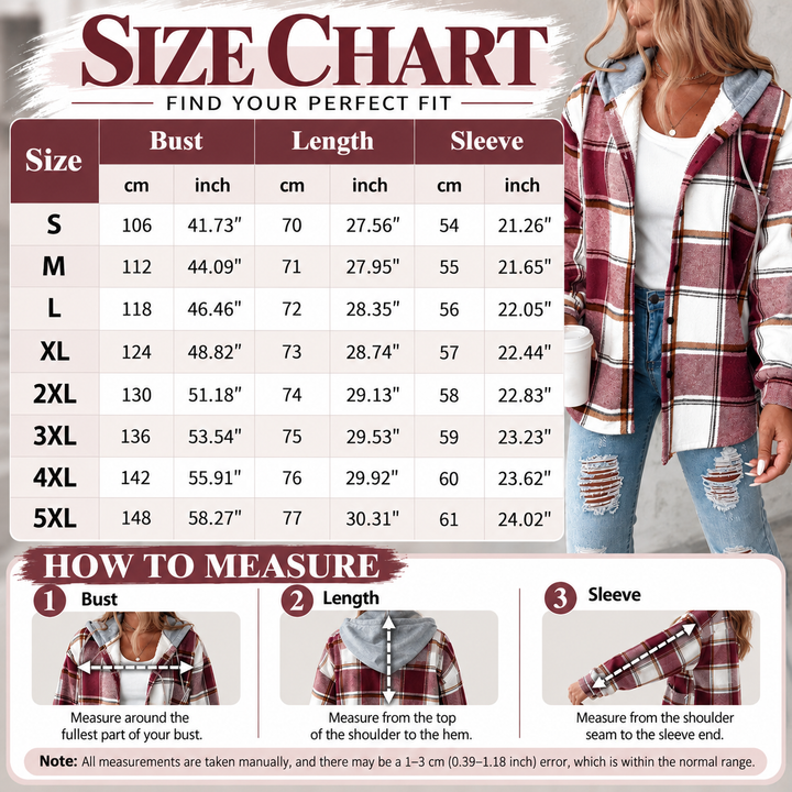 Plaid Hooded Button-Up Shacket