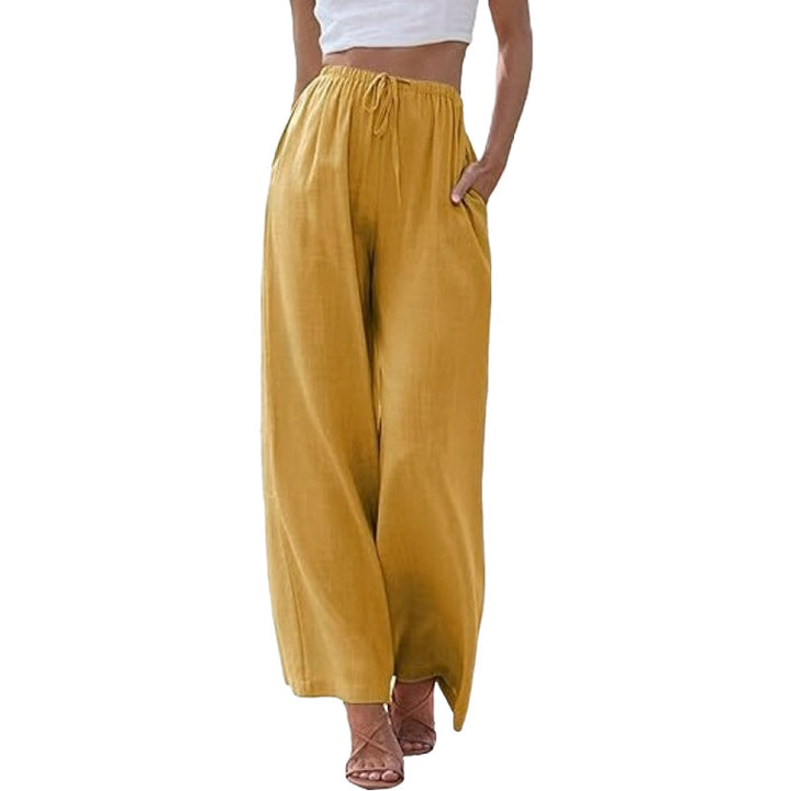 Linen Blend Wide Leg Pants
