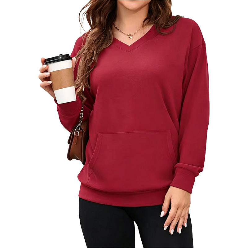 Relaxed V-Neck Sweatshirt